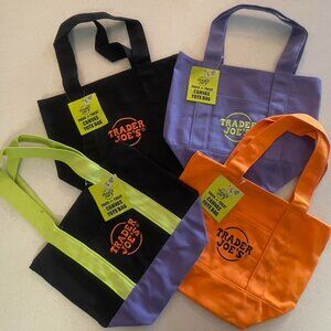 NWT Trader Joe’s Halloween Mini Canvas Tote Bag — Set of 4